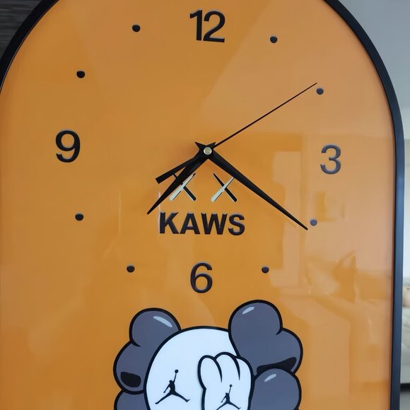 Modern KAWS Clock, KAWS Companion Orange Wall Clock Artsy Wall Clock Decoration - Picture 3 of 13